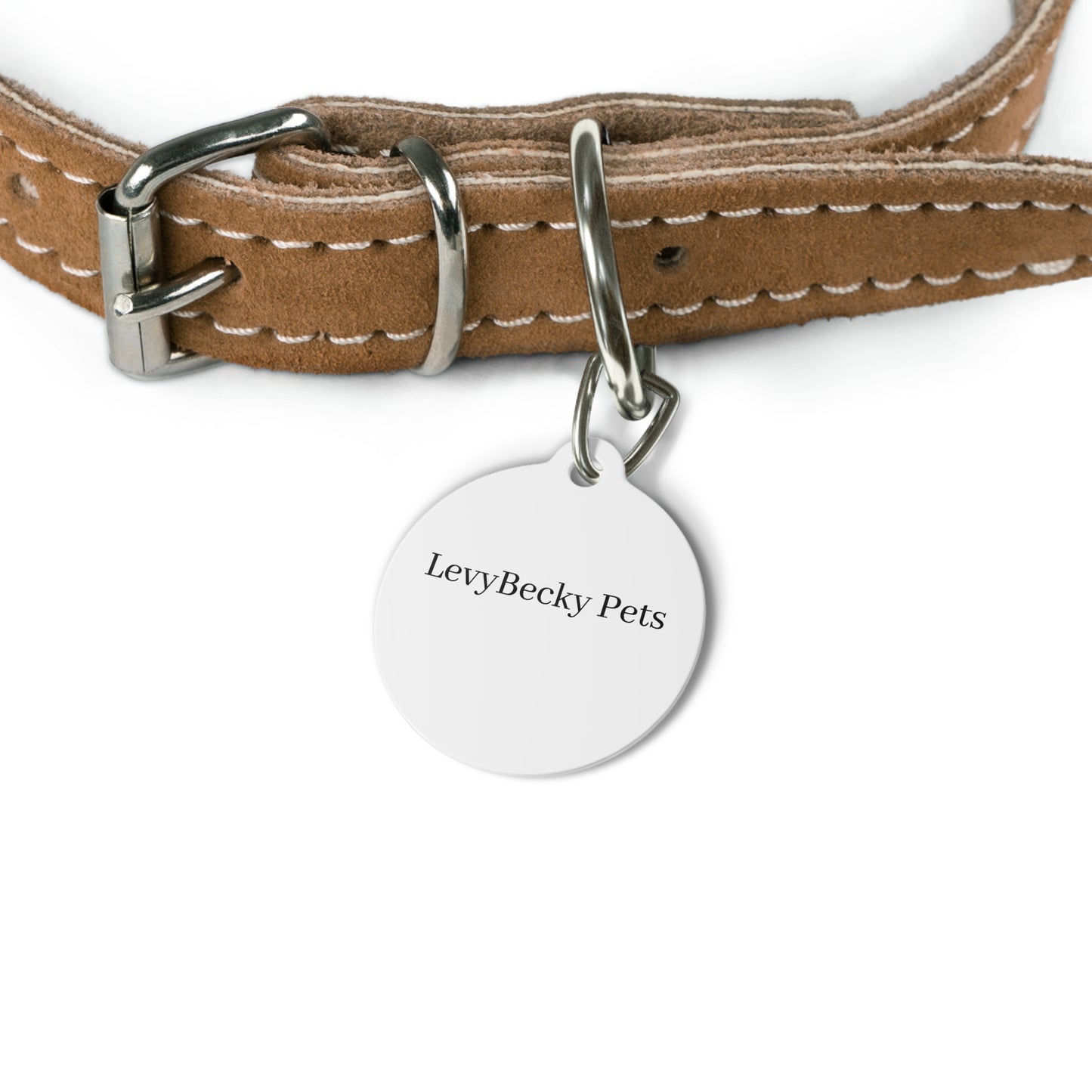 Personalized Round Pet Tag — Custom Text ID Tag (LevyBecky Pets)