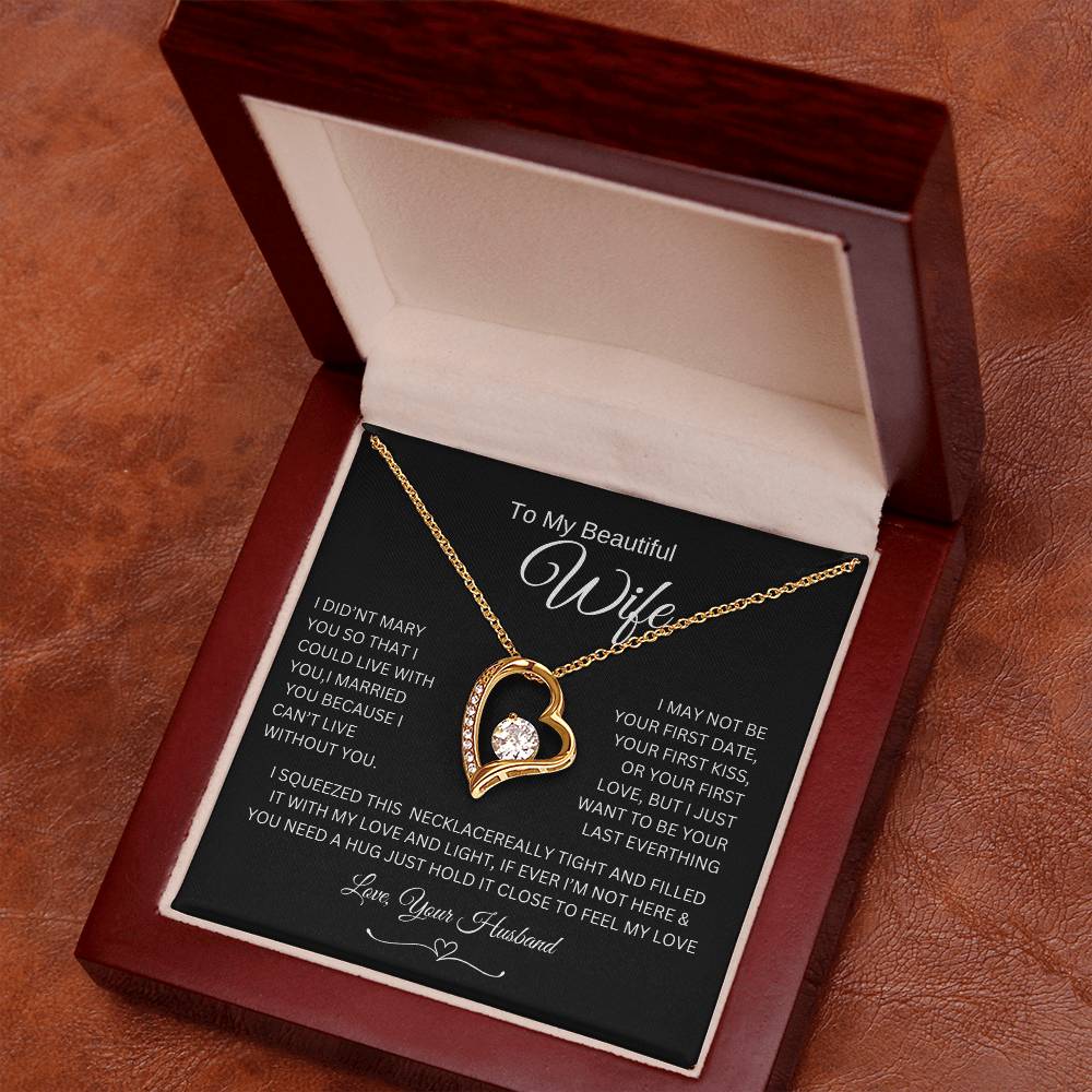 Love knot Necklace To My Beautiful Wife, Gift For Mom Mom's Birthday, Wedding Gift
