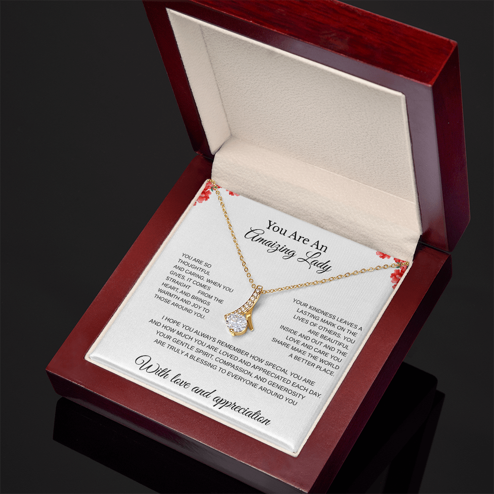 You Are An Amazing Lady – Love Knot Necklace Gift For Her