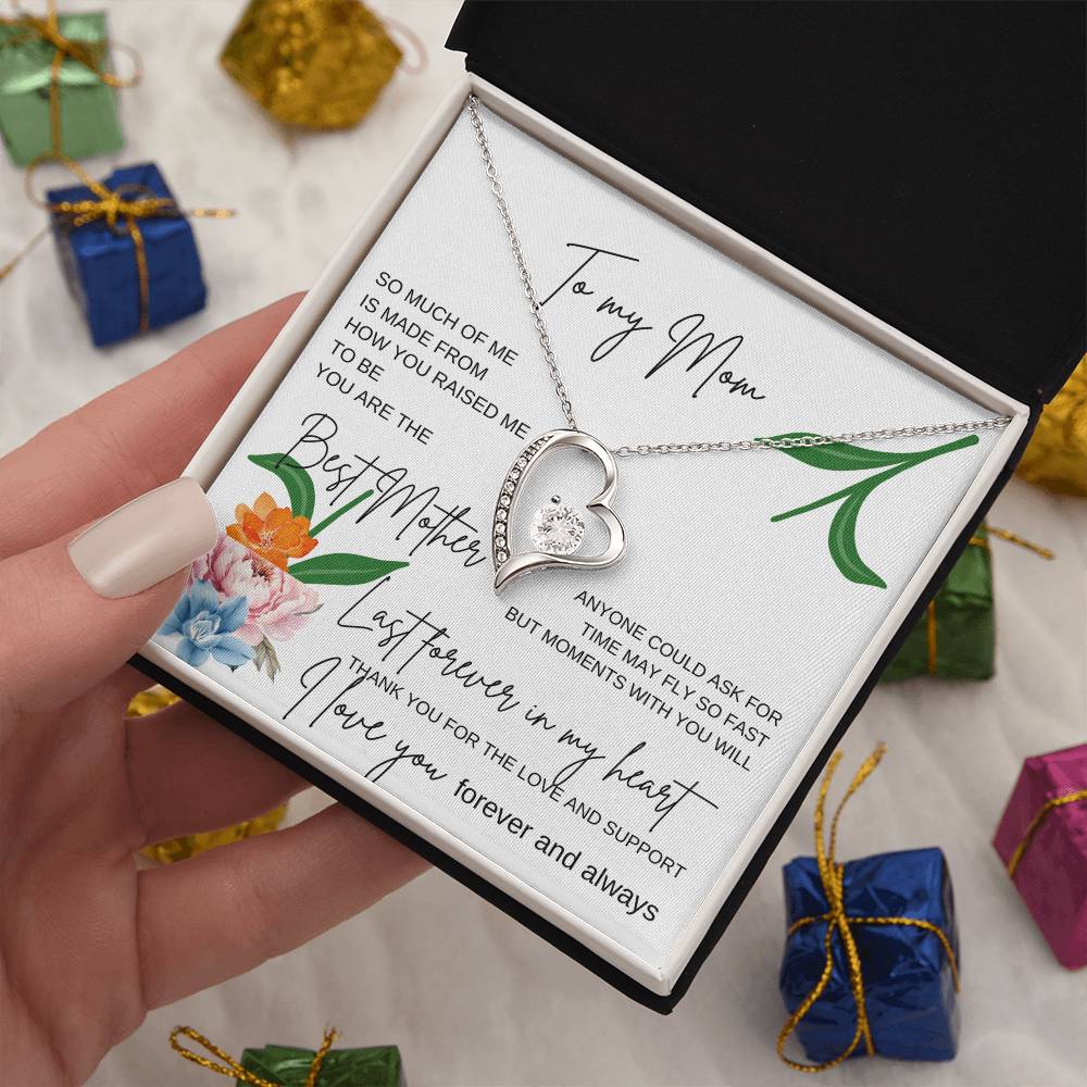 To My Beautiful Mom Necklace With Blessing Card Mom Party Gift