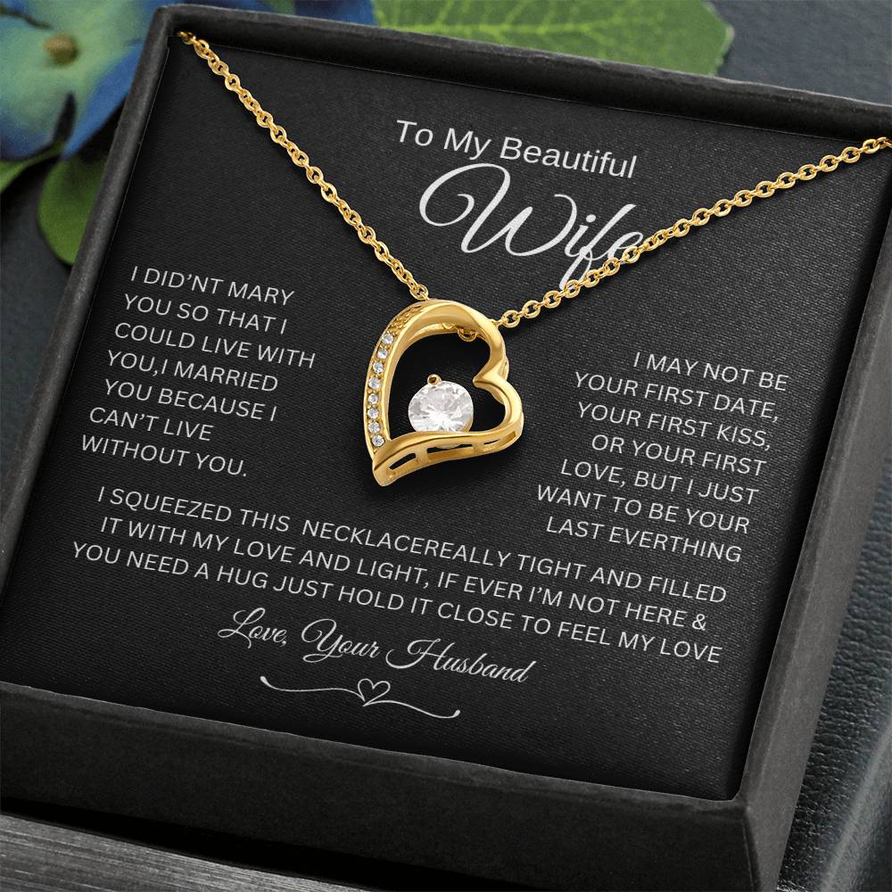 Love knot Necklace To My Beautiful Wife, Gift For Mom Mom's Birthday, Wedding Gift