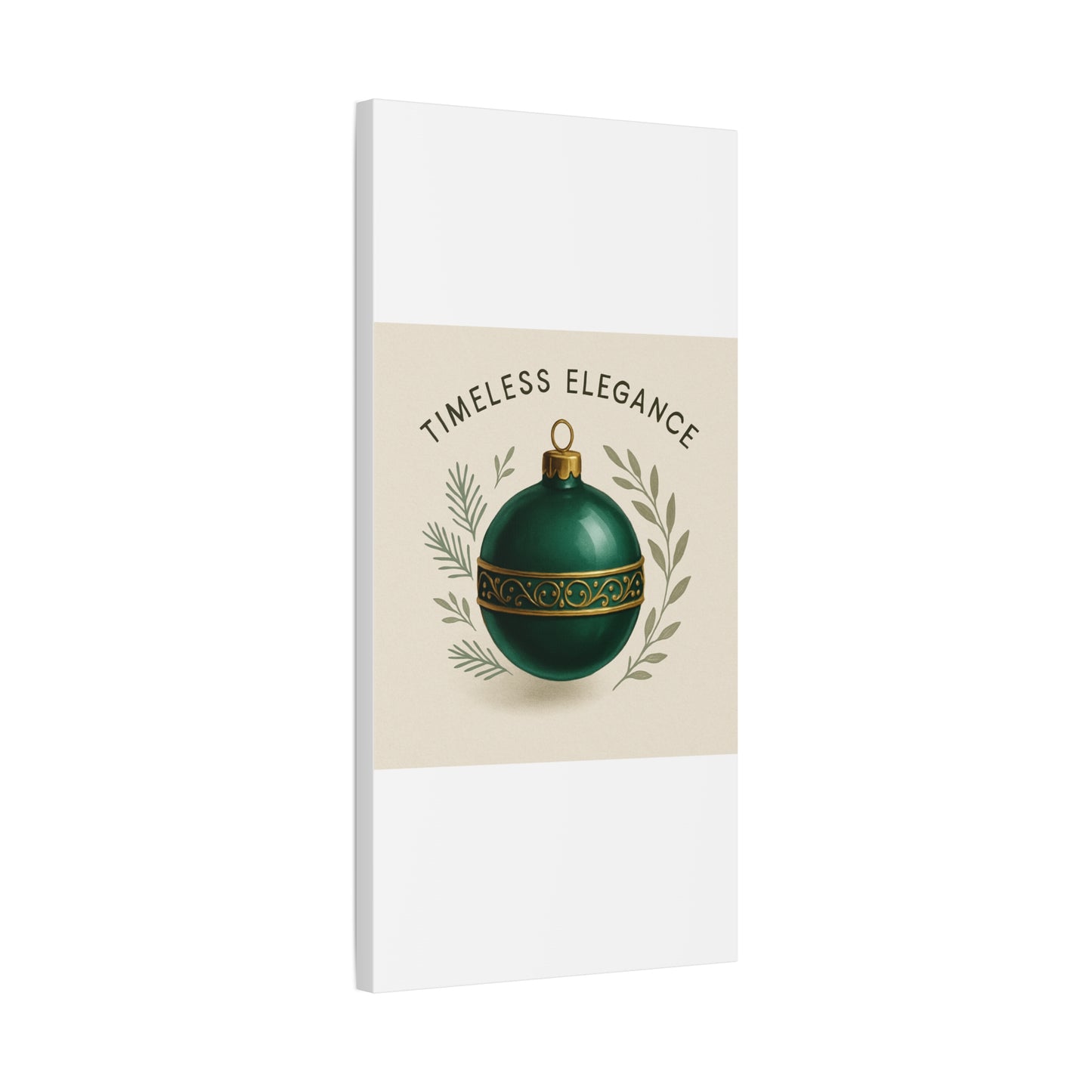 Canvas Wall Art — "Timeless Elegance" Green Ornament Holiday Decor