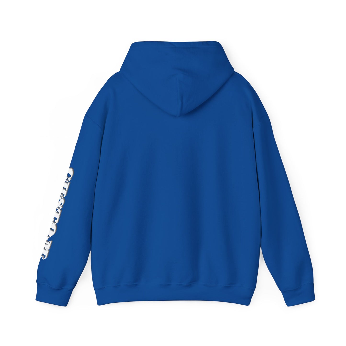 Minimal Pullover Hoodie with Sleeve Text