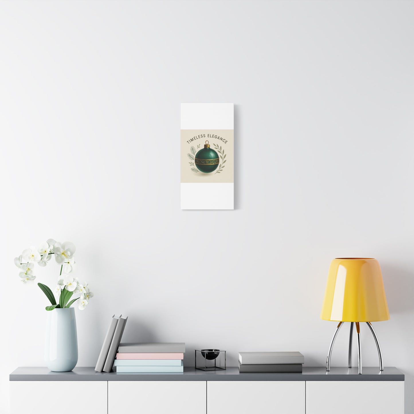 Canvas Wall Art — "Timeless Elegance" Green Ornament Holiday Decor