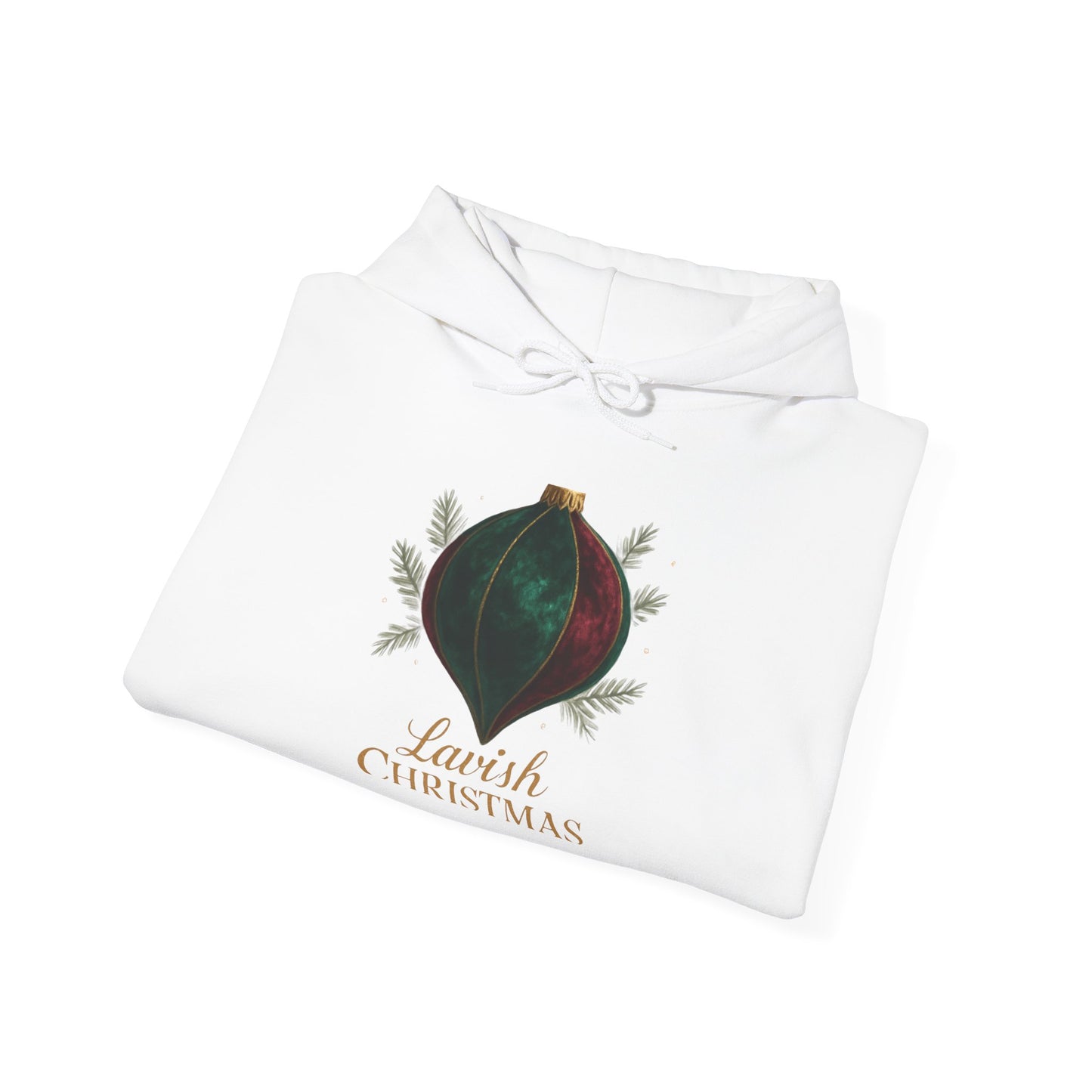 Christmas Ornament Hoodie - 'Lovely Christmas' Vintage Bauble Holiday Hoodie