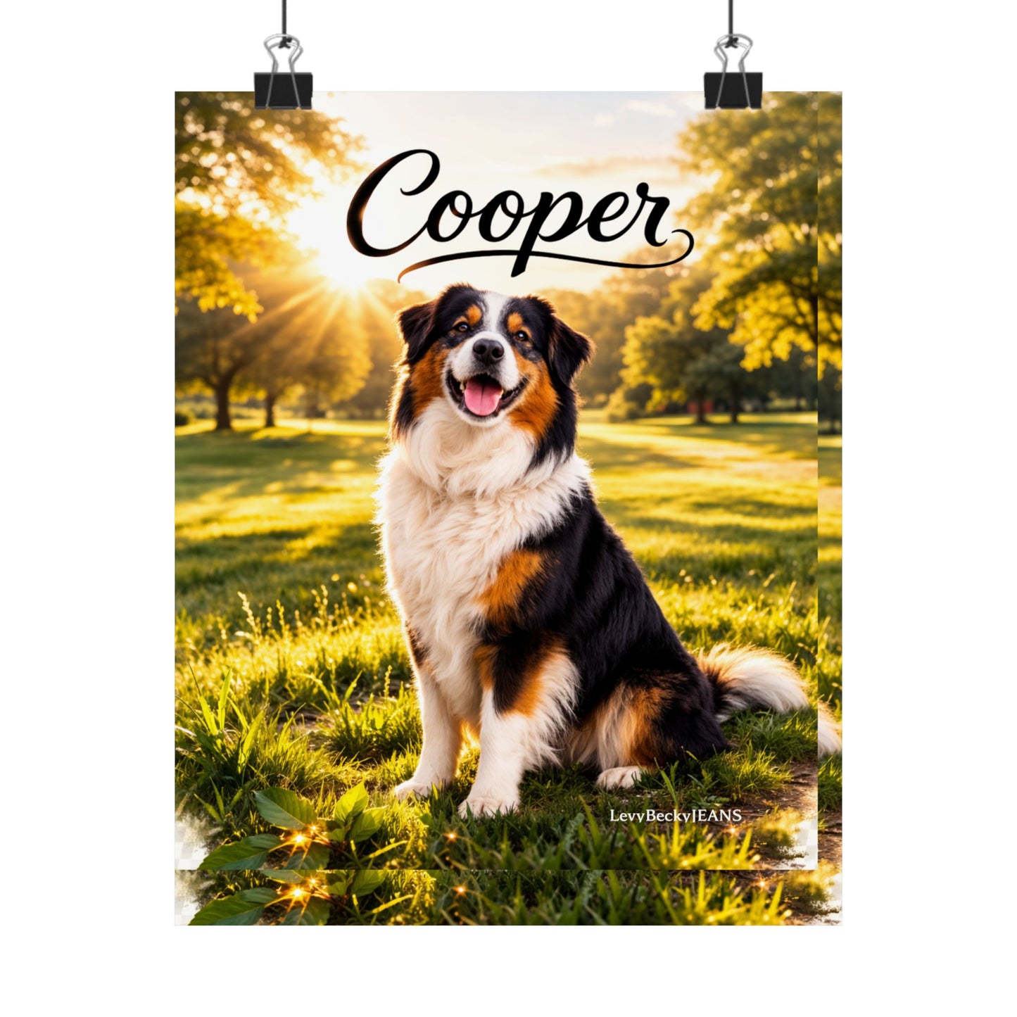 Personalized Dog Poster with Custom Name – Matte Pet Portrait Wall Art Gift for Dog Lovers