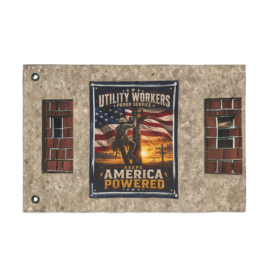 Utility Workers Proud Service Garden Flag | America Powered