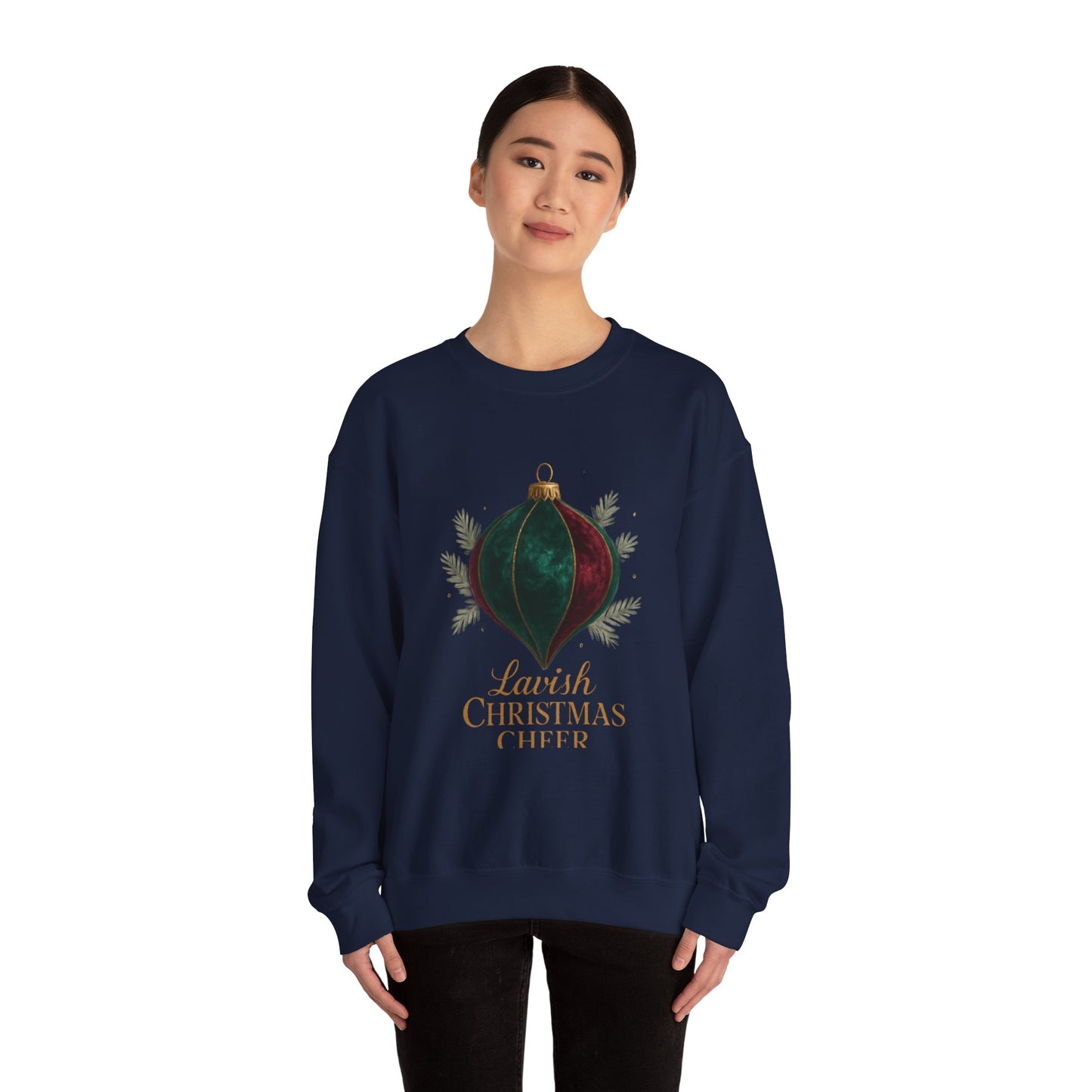 Christmas Ornament Crewneck Sweatshirt — "Lavish Christmas Cheer" Holiday Sweater
