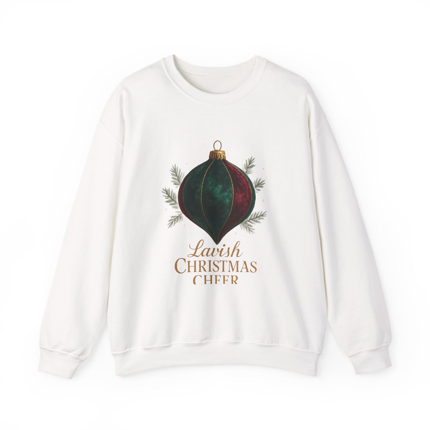 Christmas Ornament Crewneck Sweatshirt — "Lavish Christmas Cheer" Holiday Sweater