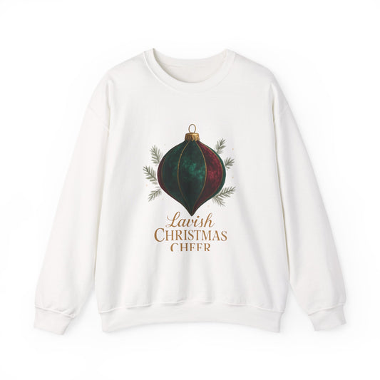 Christmas Ornament Crewneck Sweatshirt — "Lavish Christmas Cheer" Holiday Sweater