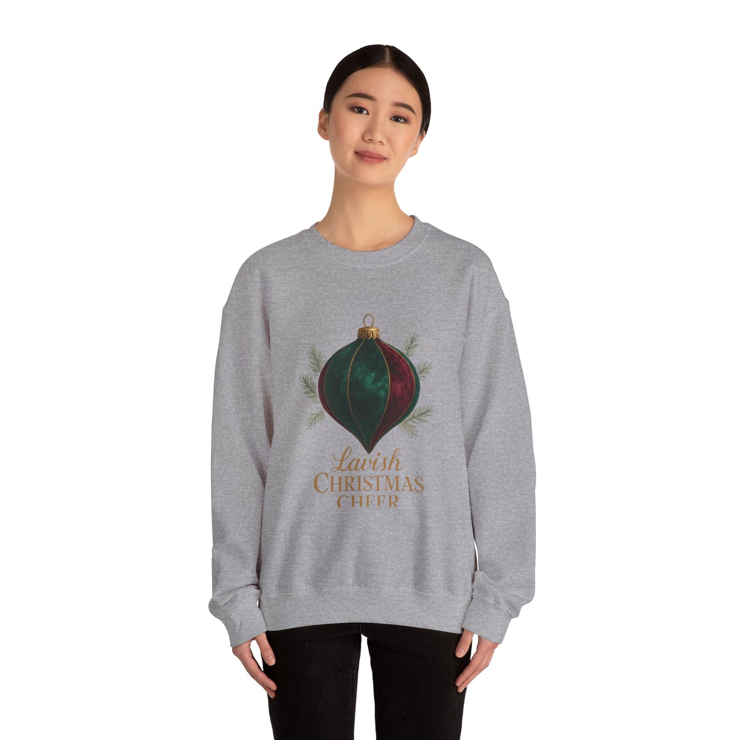 Christmas Ornament Crewneck Sweatshirt — "Lavish Christmas Cheer" Holiday Sweater