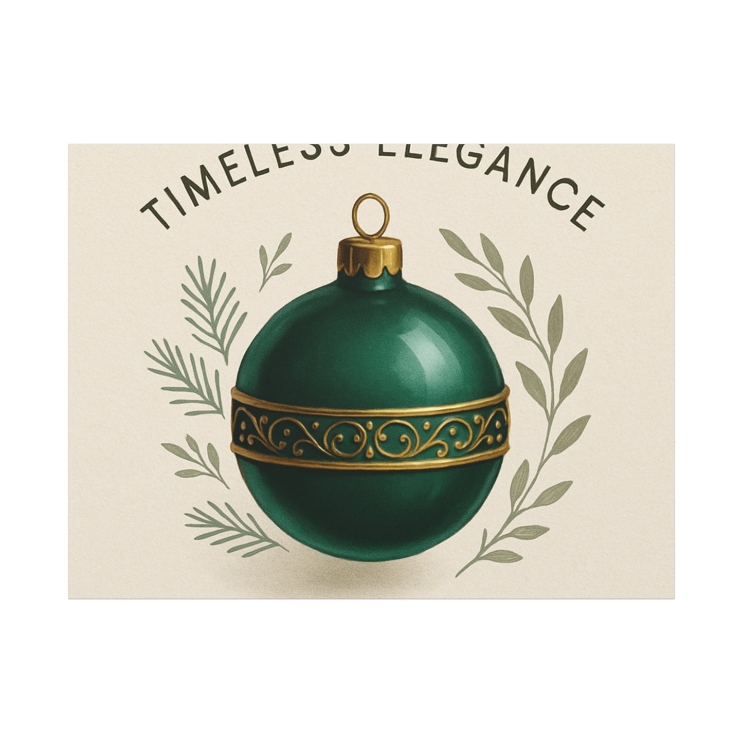 Canvas Wall Art — "Timeless Elegance" Green Ornament Holiday Decor