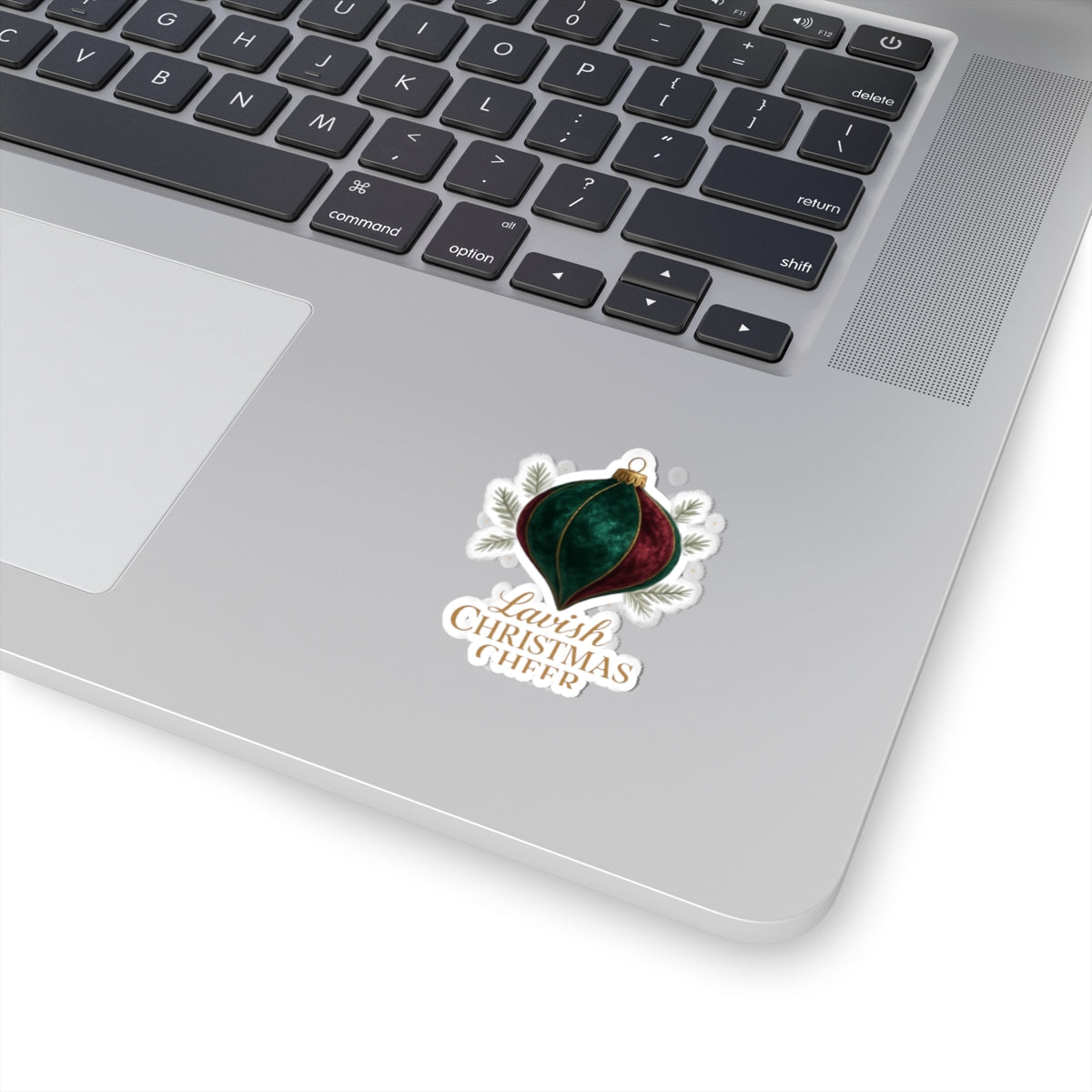 Christmas Ornament Sticker — "Lavish Christmas Cheer" Kiss-Cut Holiday Decal