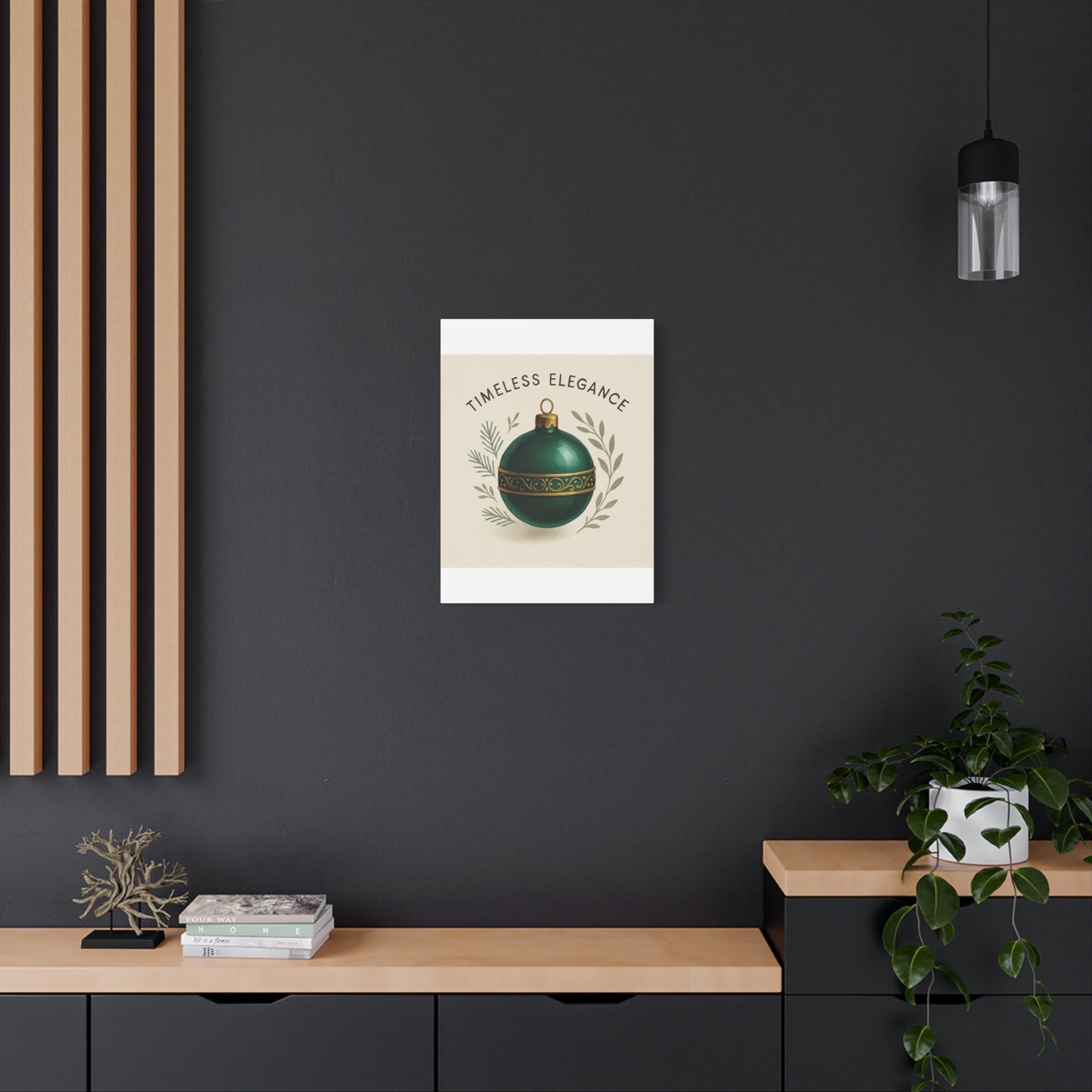 Canvas Wall Art — "Timeless Elegance" Green Ornament Holiday Decor