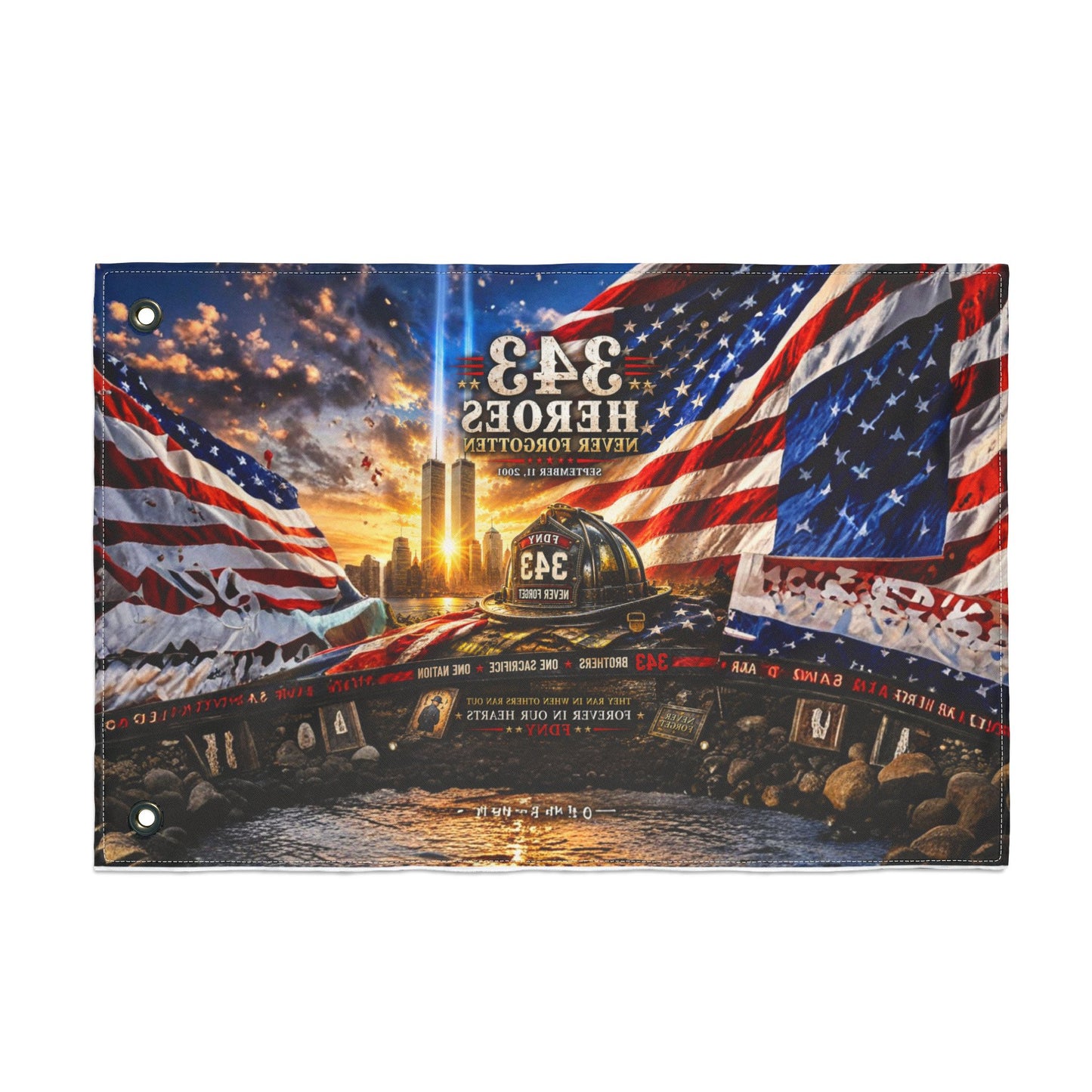 9/11 We Ran In Double-Sided Garden Flag | Never Forget | FDNY Memorial | Patriotic 12x18