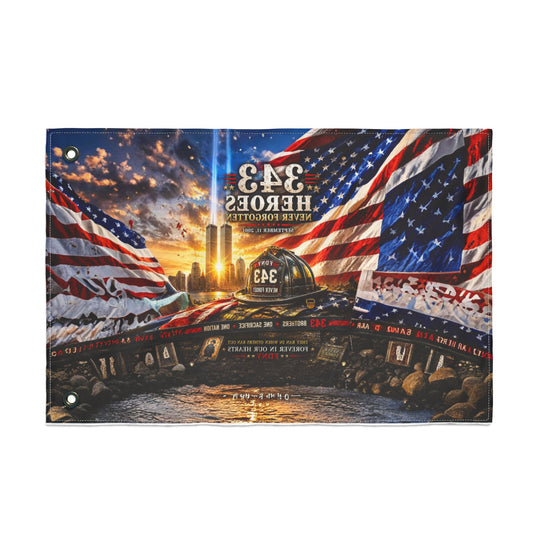 343 Heroes Never Forgotten Double-Sided Garden Flag | 9/11 Memorial