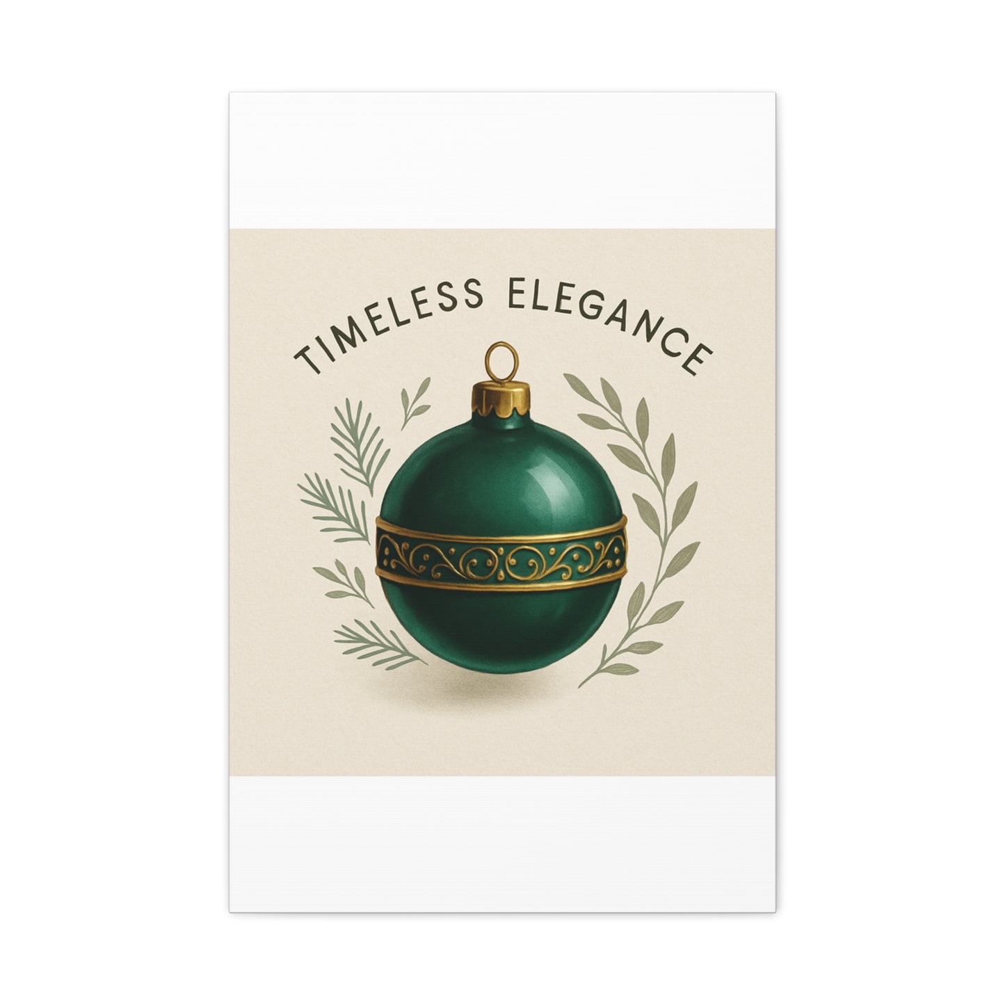 Canvas Wall Art — "Timeless Elegance" Green Ornament Holiday Decor
