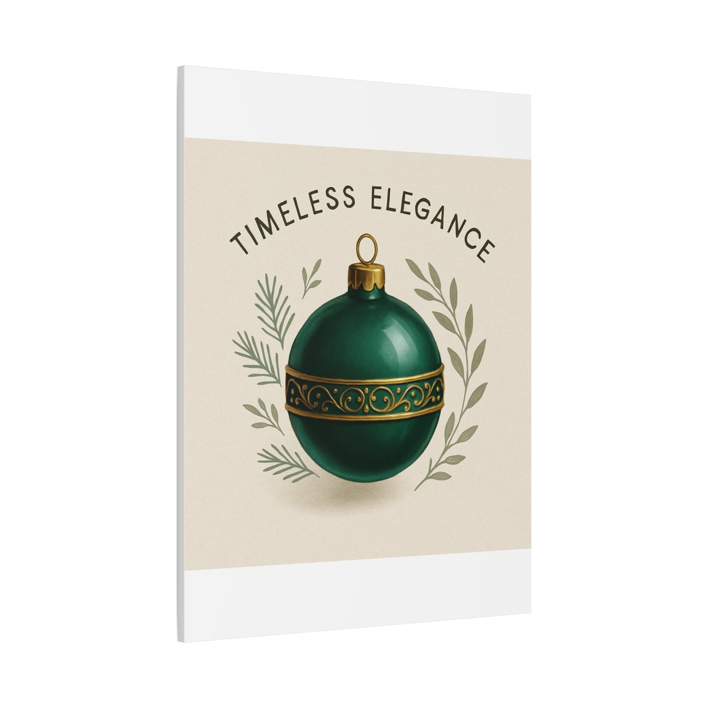 Canvas Wall Art — "Timeless Elegance" Green Ornament Holiday Decor
