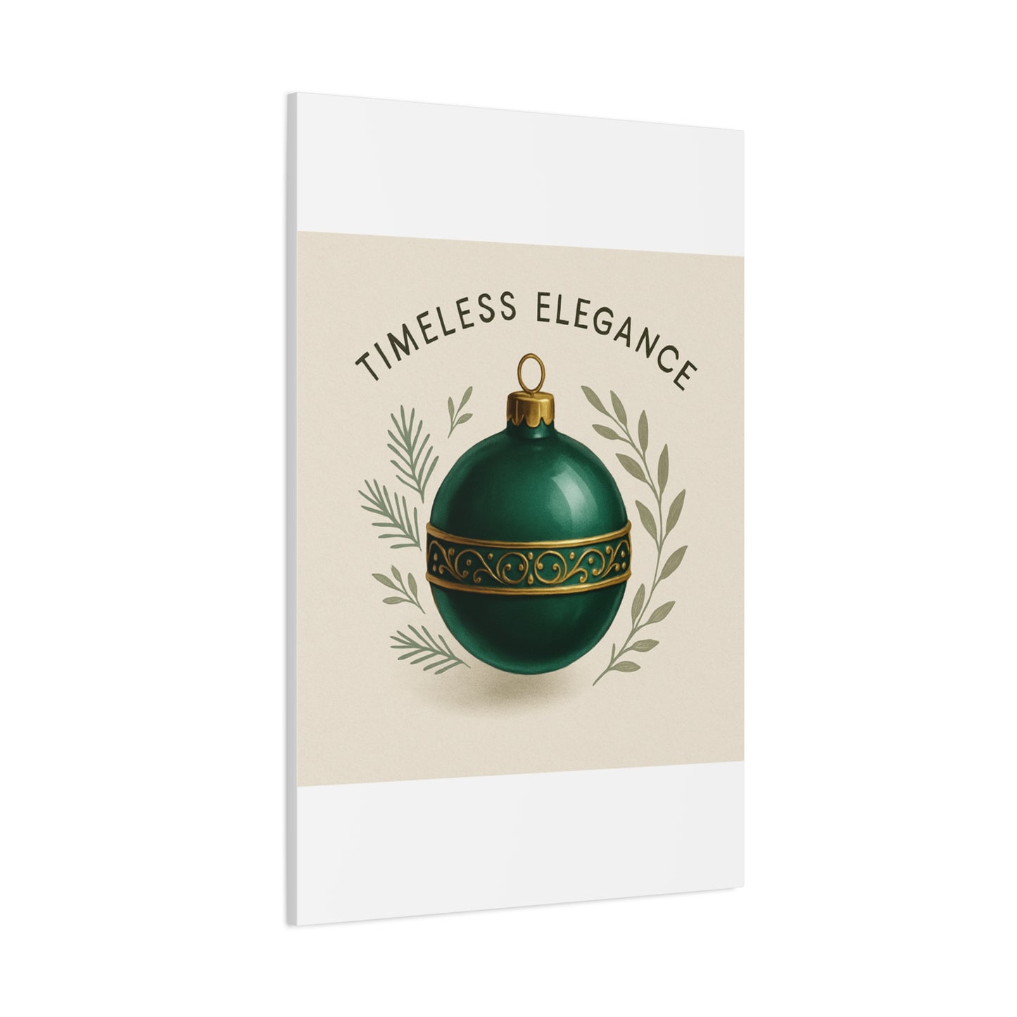 Canvas Wall Art — "Timeless Elegance" Green Ornament Holiday Decor