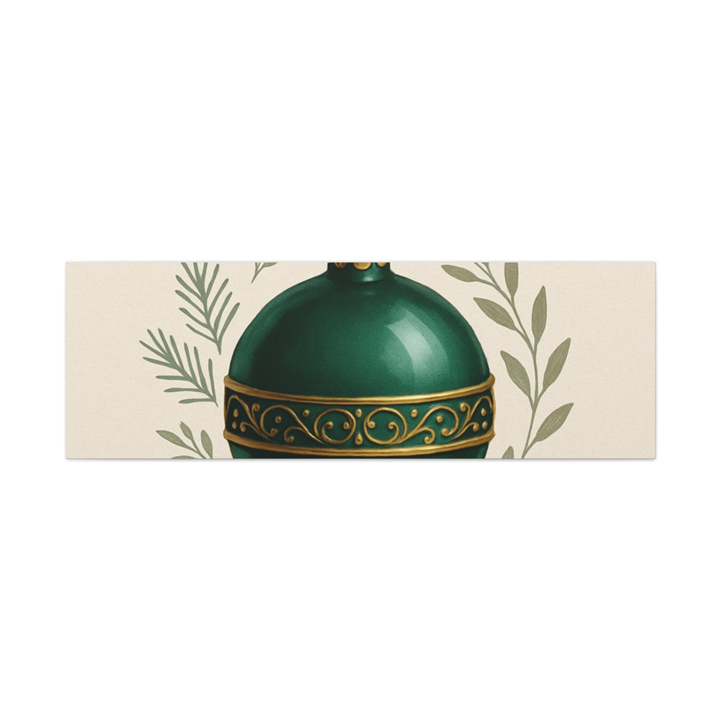 Canvas Wall Art — "Timeless Elegance" Green Ornament Holiday Decor
