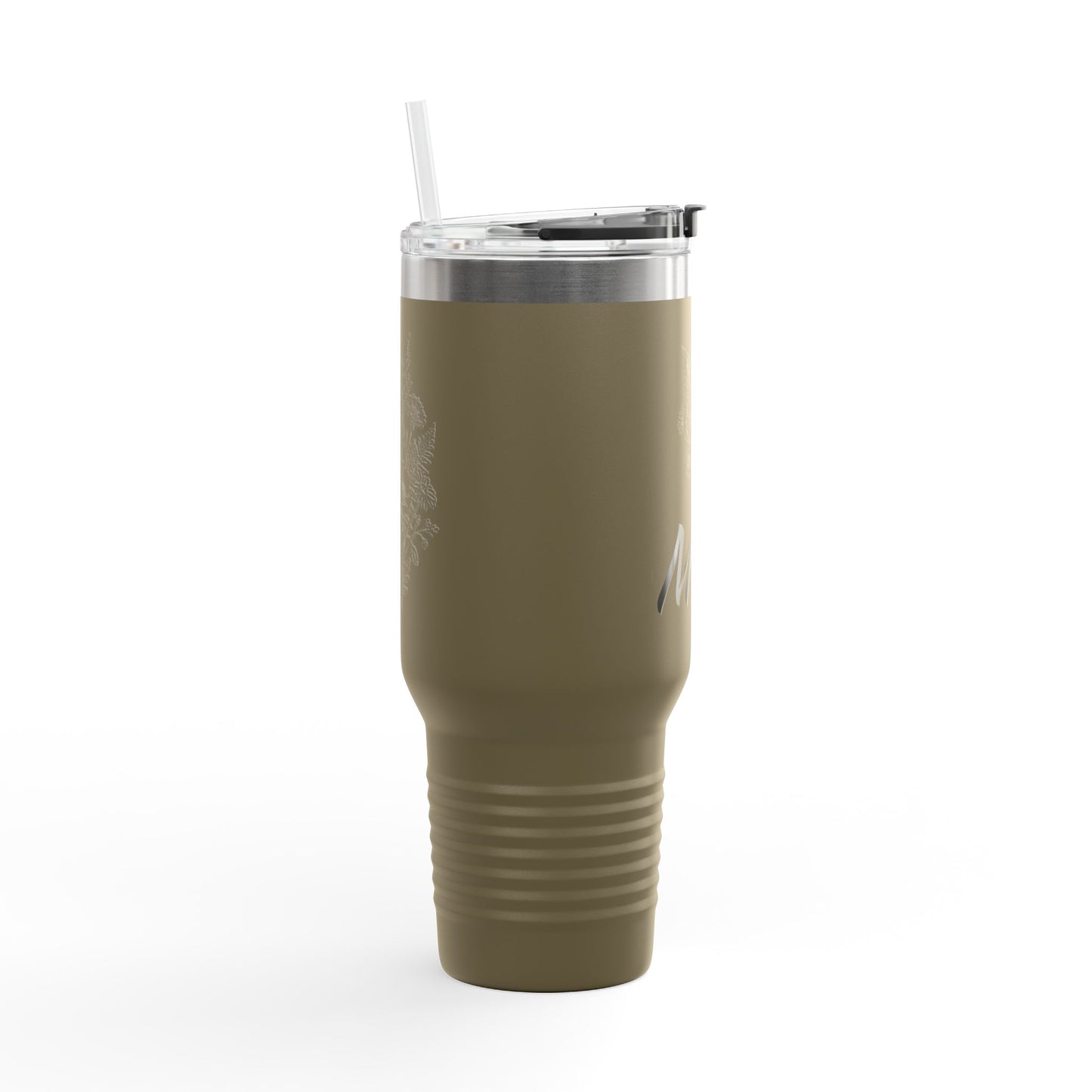 Mom Floral Travel Thumbler — 40oz Insulated Tumbler with Handle