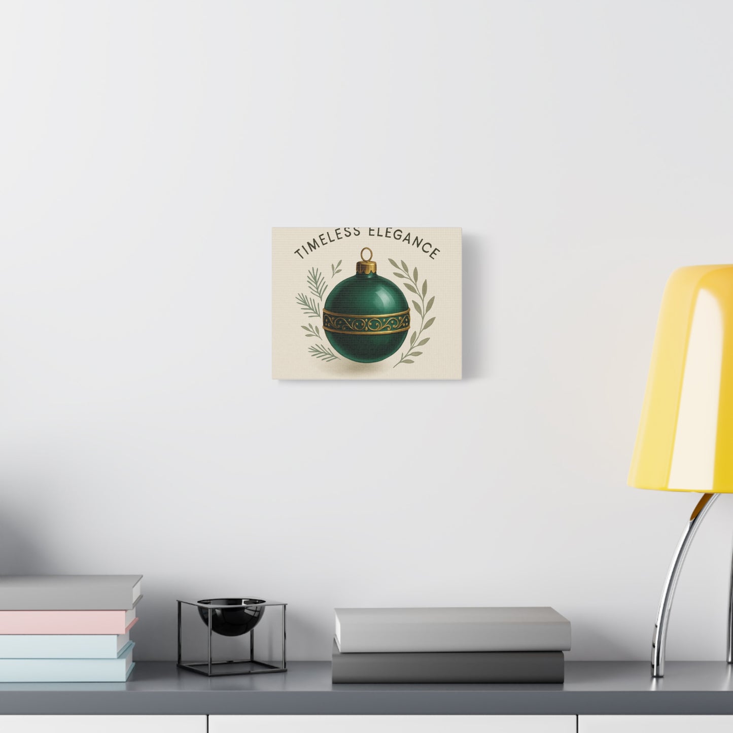 Canvas Wall Art — "Timeless Elegance" Green Ornament Holiday Decor