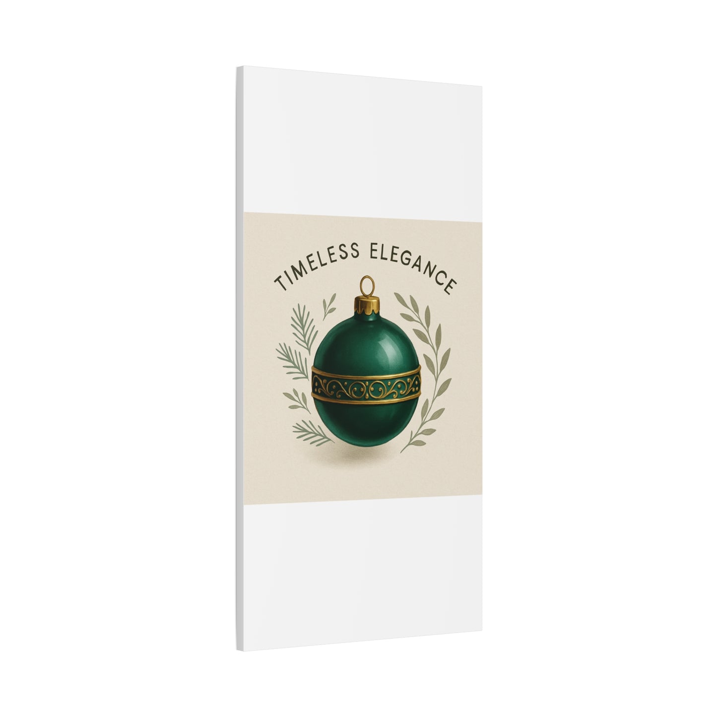 Canvas Wall Art — "Timeless Elegance" Green Ornament Holiday Decor