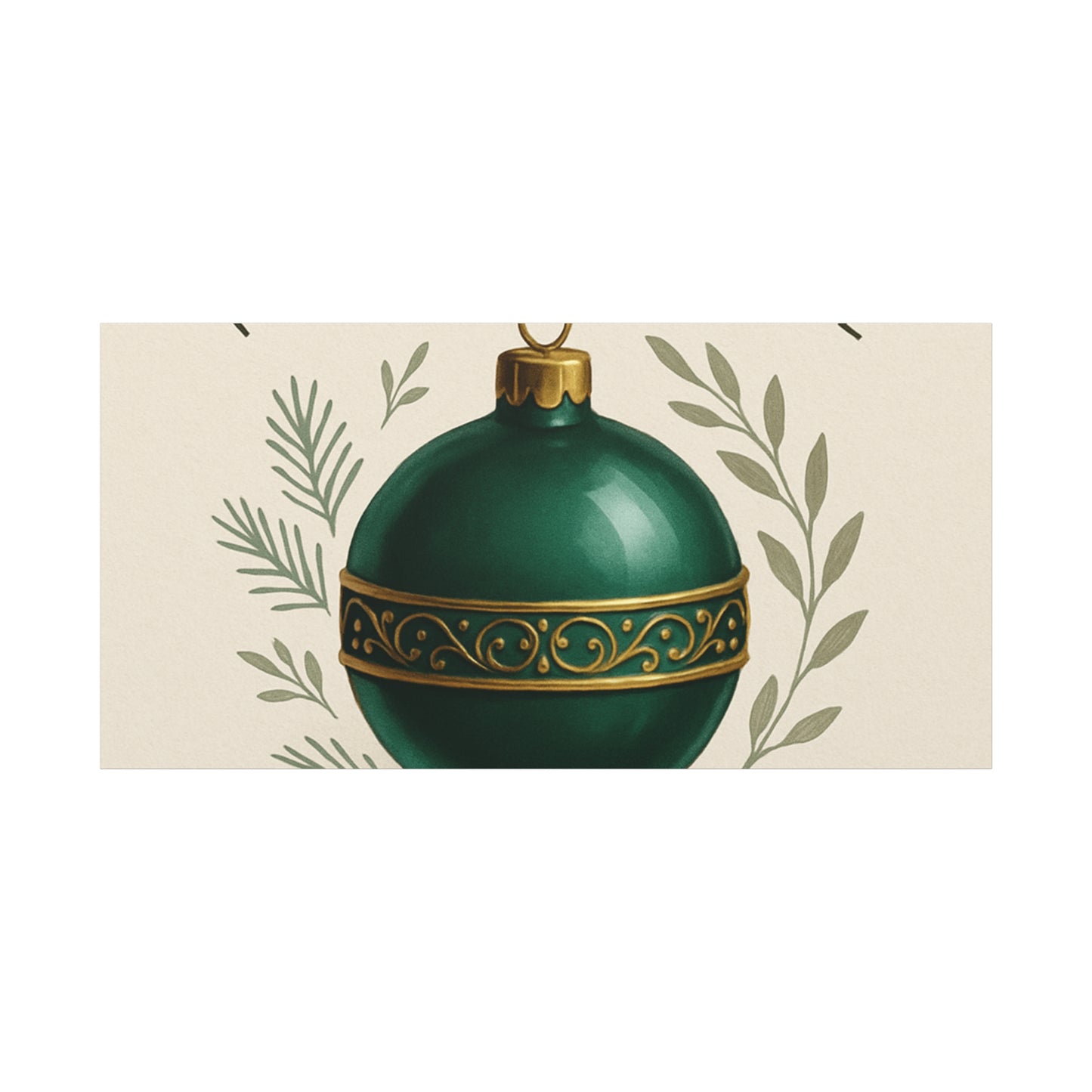 Canvas Wall Art — "Timeless Elegance" Green Ornament Holiday Decor