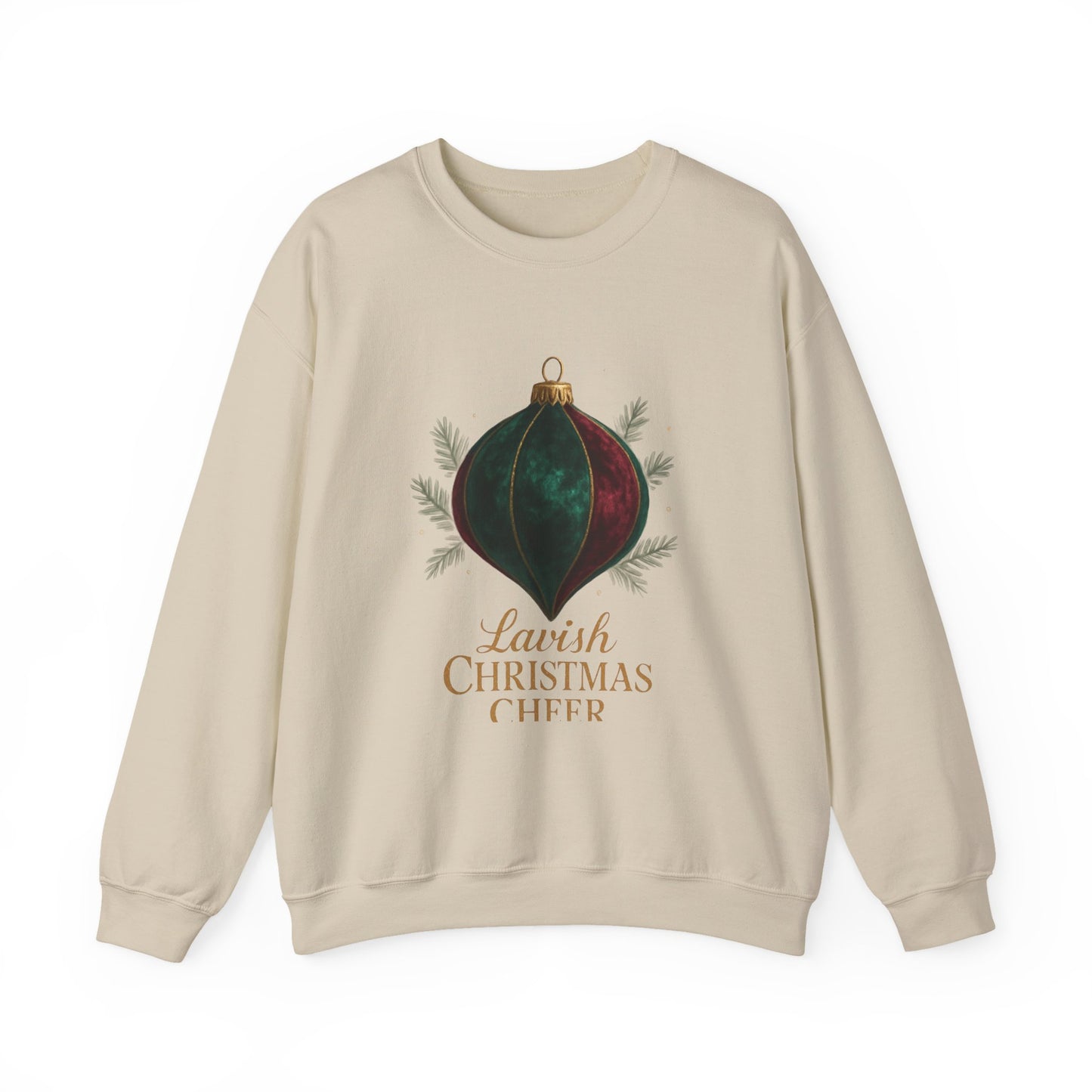 Christmas Ornament Crewneck Sweatshirt — "Lavish Christmas Cheer" Holiday Sweater
