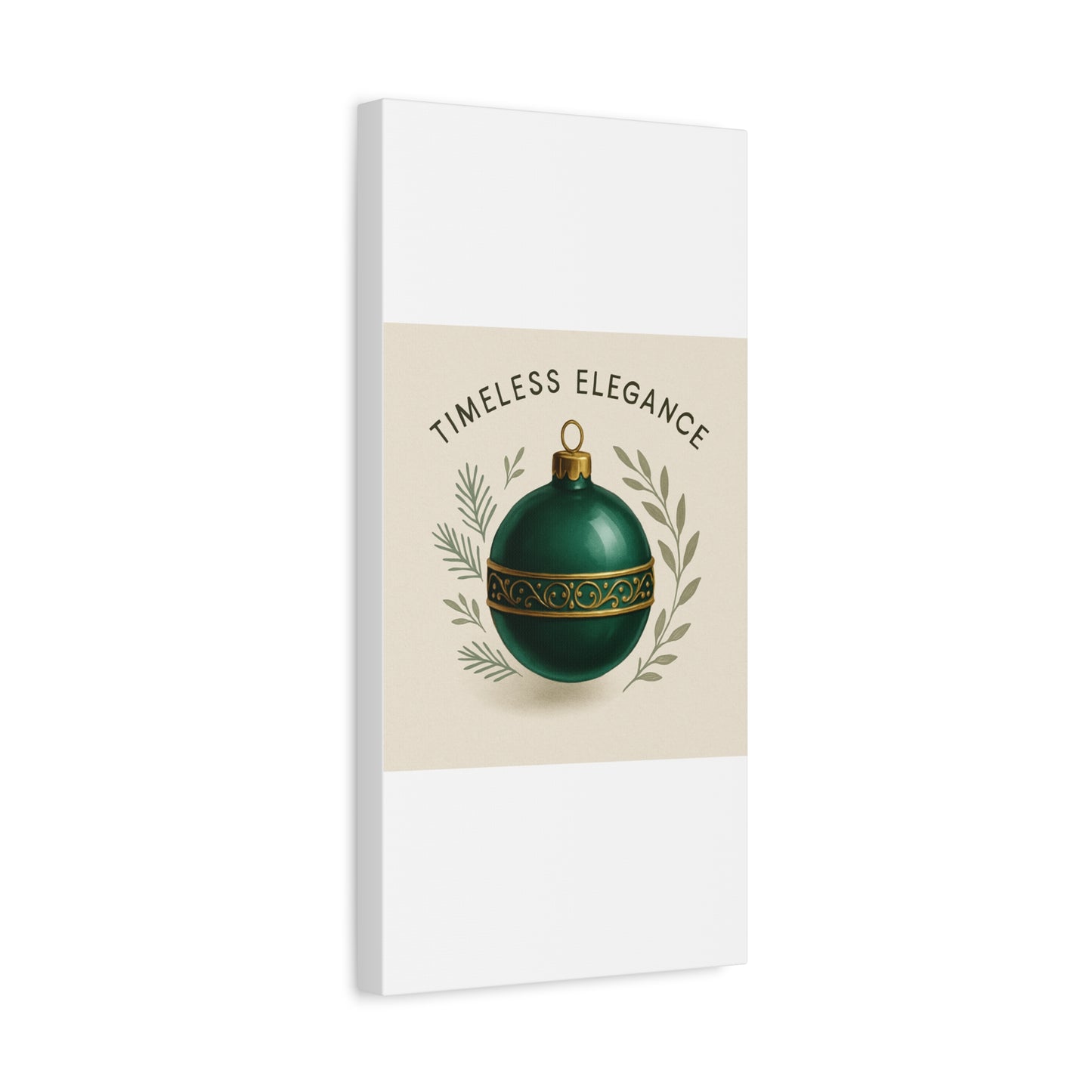 Canvas Wall Art — "Timeless Elegance" Green Ornament Holiday Decor