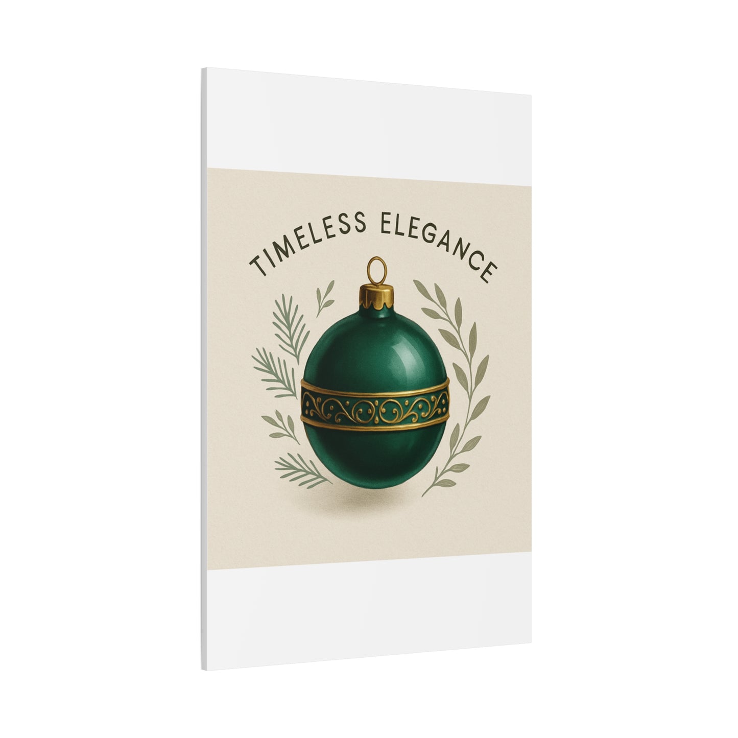 Canvas Wall Art — "Timeless Elegance" Green Ornament Holiday Decor