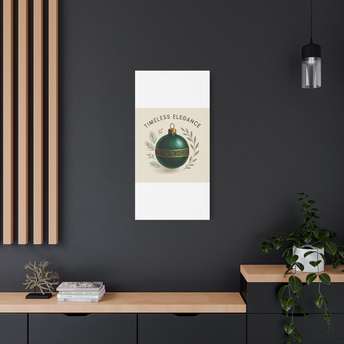 Canvas Wall Art — "Timeless Elegance" Green Ornament Holiday Decor