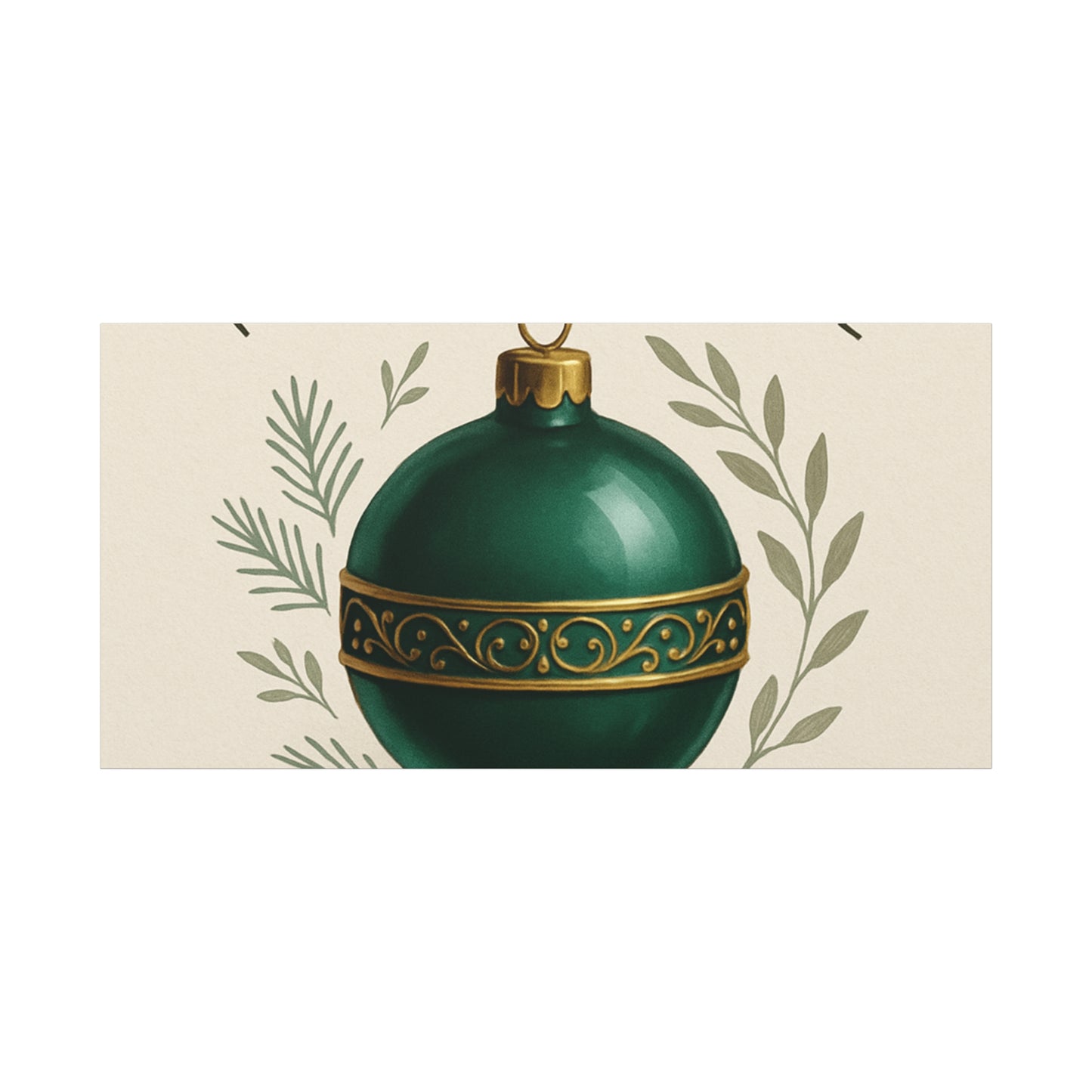Canvas Wall Art — "Timeless Elegance" Green Ornament Holiday Decor