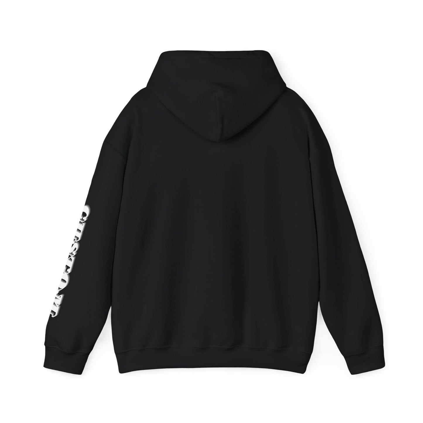 Minimal Pullover Hoodie with Sleeve Text