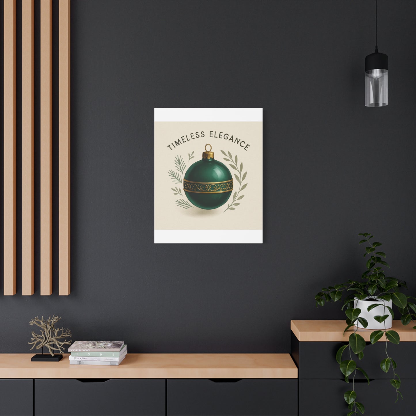 Canvas Wall Art — "Timeless Elegance" Green Ornament Holiday Decor