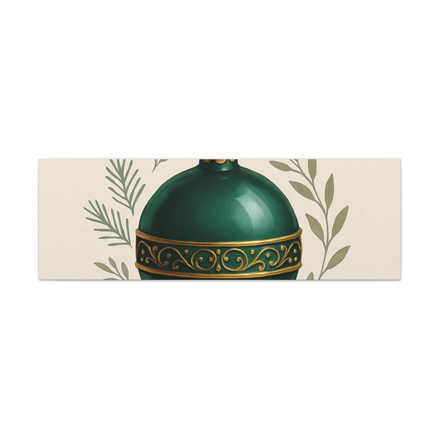 Canvas Wall Art — "Timeless Elegance" Green Ornament Holiday Decor
