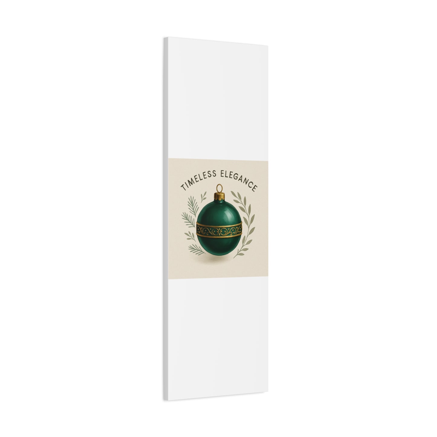 Canvas Wall Art — "Timeless Elegance" Green Ornament Holiday Decor