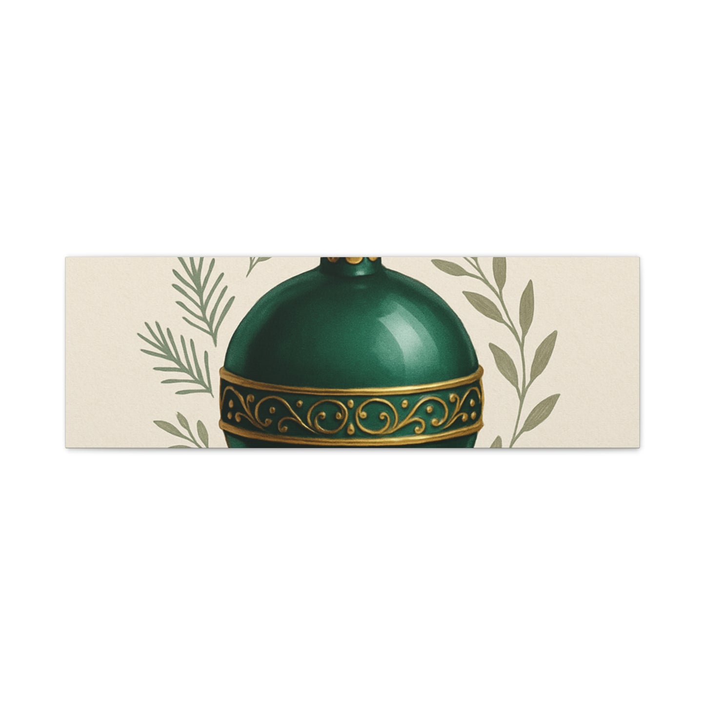 Canvas Wall Art — "Timeless Elegance" Green Ornament Holiday Decor
