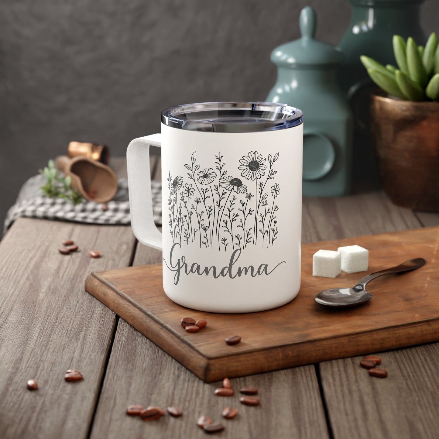 Like Mother Like Daughter Insulated Travel Mug – Funny Mother’s Day Gift for Mom, Gold Script Coffee Tumbler