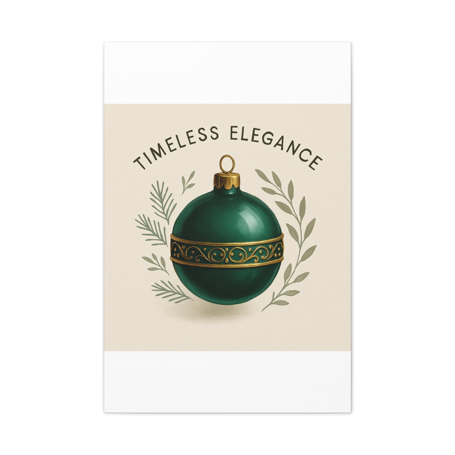 Canvas Wall Art — "Timeless Elegance" Green Ornament Holiday Decor
