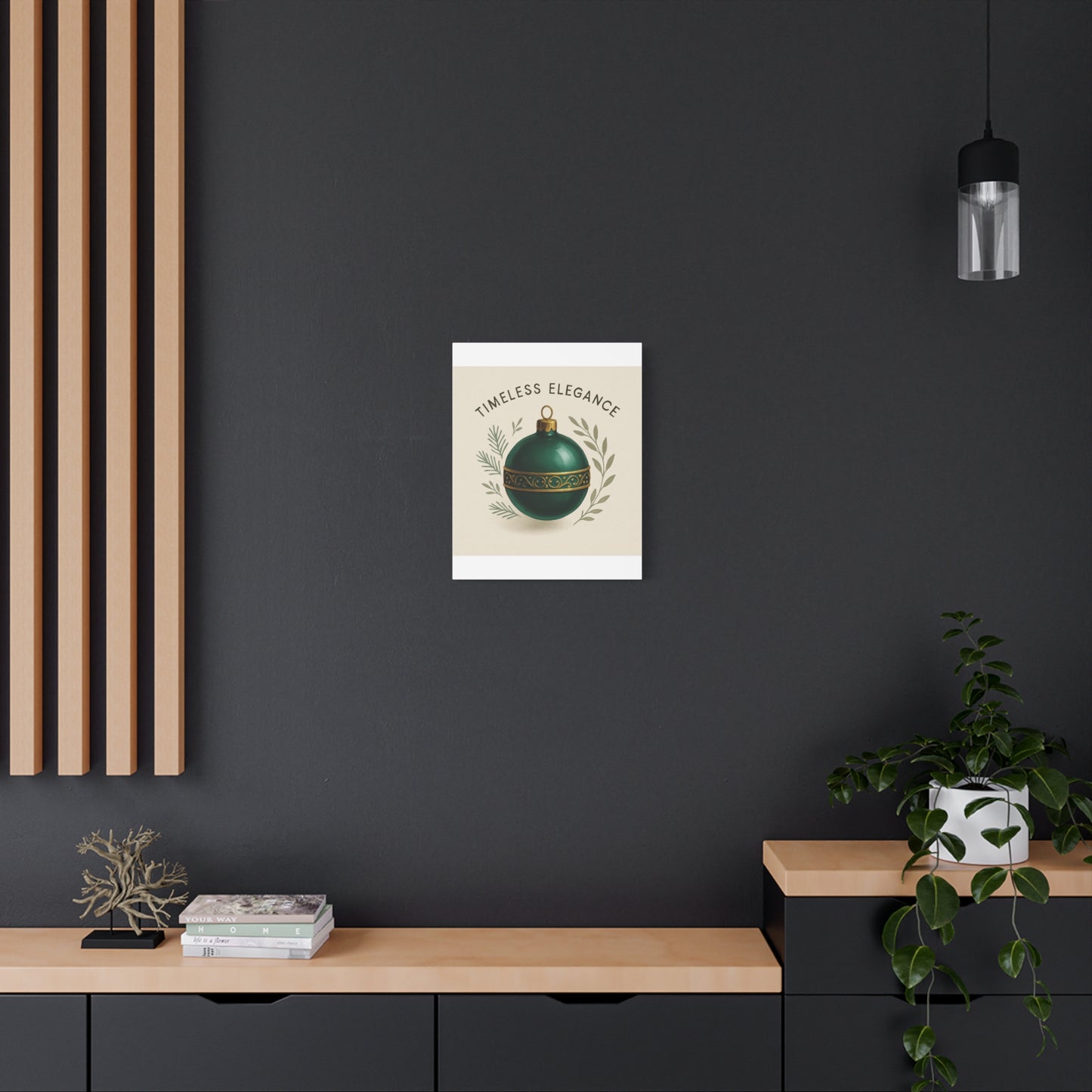 Canvas Wall Art — "Timeless Elegance" Green Ornament Holiday Decor