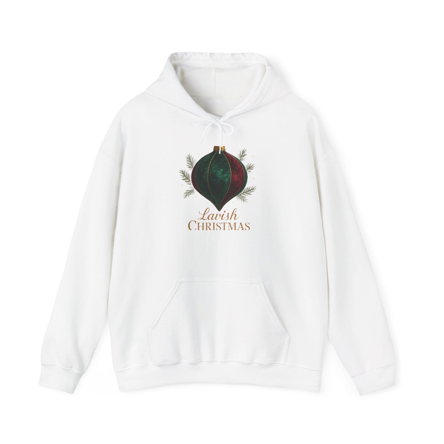 Christmas Ornament Hoodie - 'Lovely Christmas' Vintage Bauble Holiday Hoodie