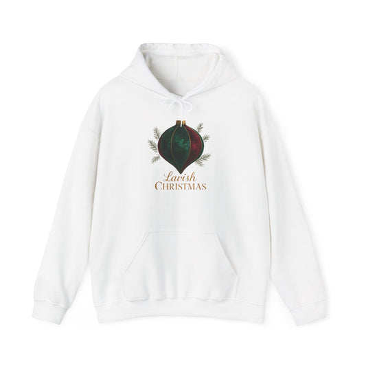 Christmas Ornament Hoodie - 'Lovely Christmas' Vintage Bauble Holiday Hoodie