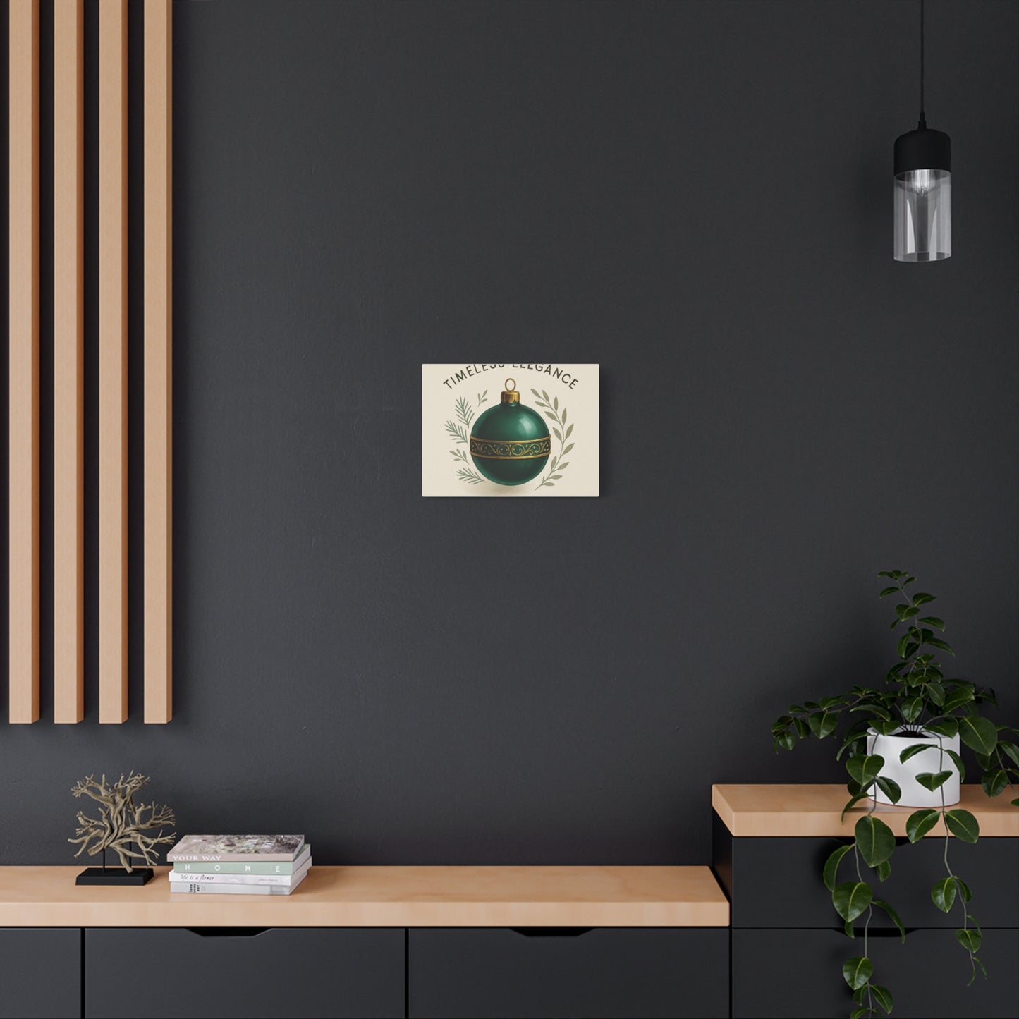 Canvas Wall Art — "Timeless Elegance" Green Ornament Holiday Decor