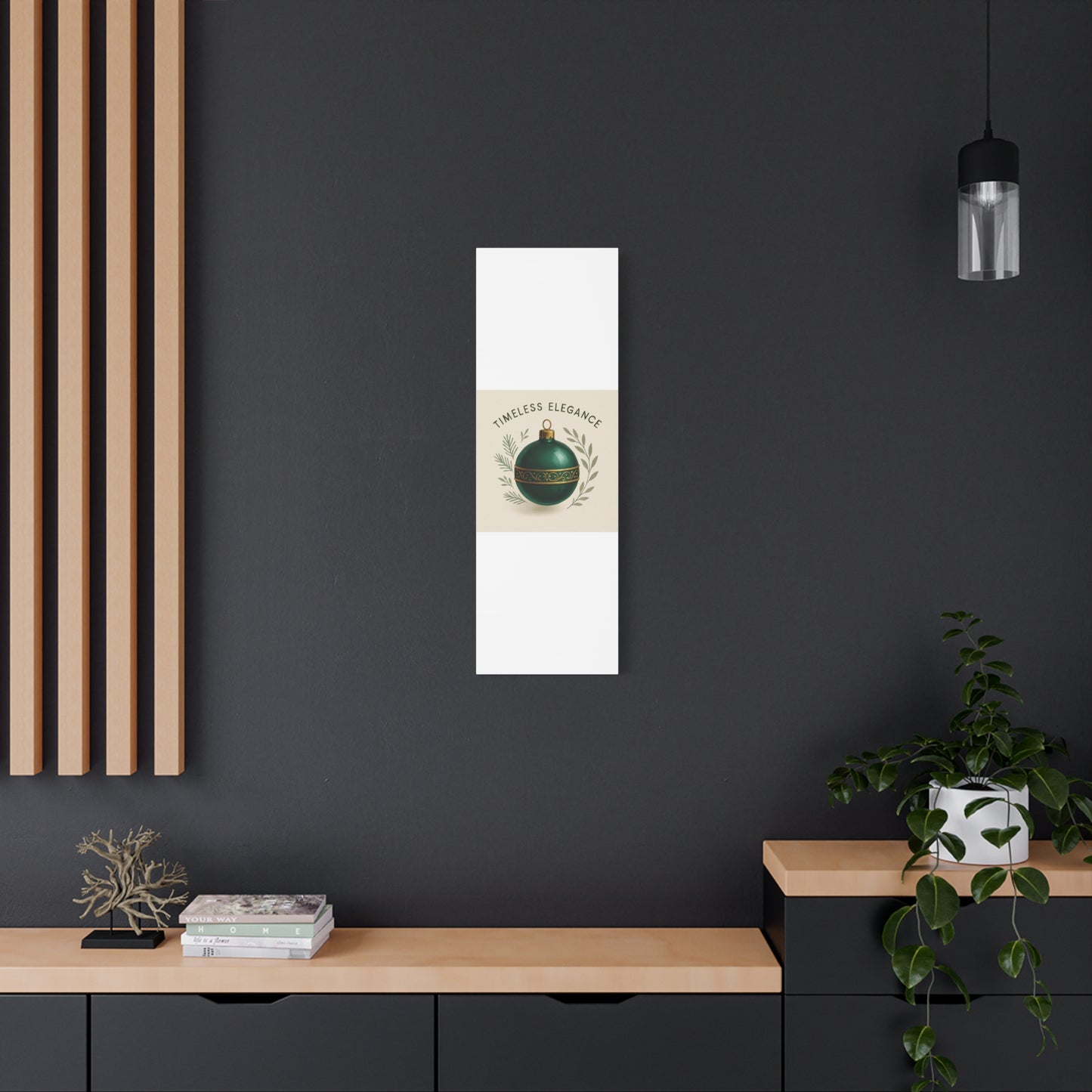 Canvas Wall Art — "Timeless Elegance" Green Ornament Holiday Decor