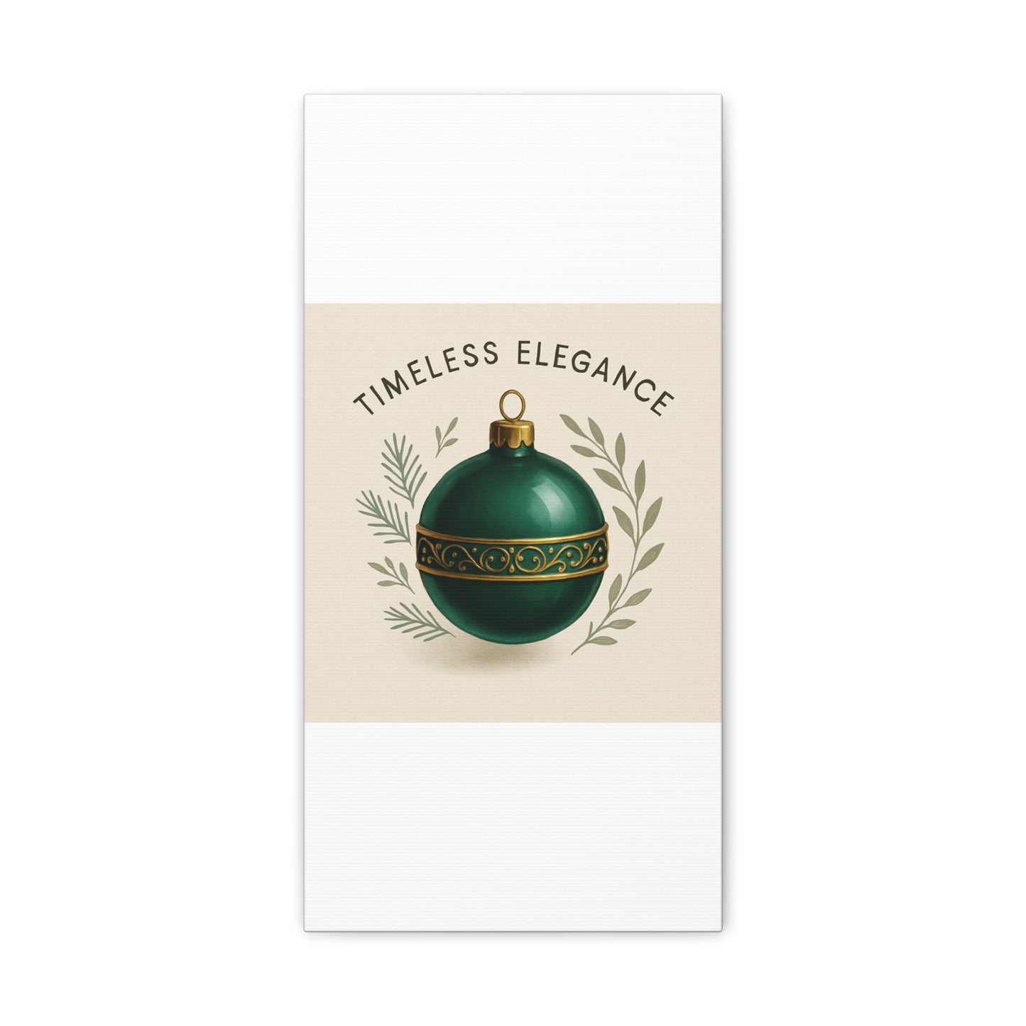 Canvas Wall Art — "Timeless Elegance" Green Ornament Holiday Decor