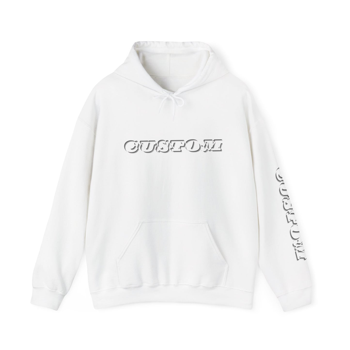 Minimal Pullover Hoodie with Sleeve Text