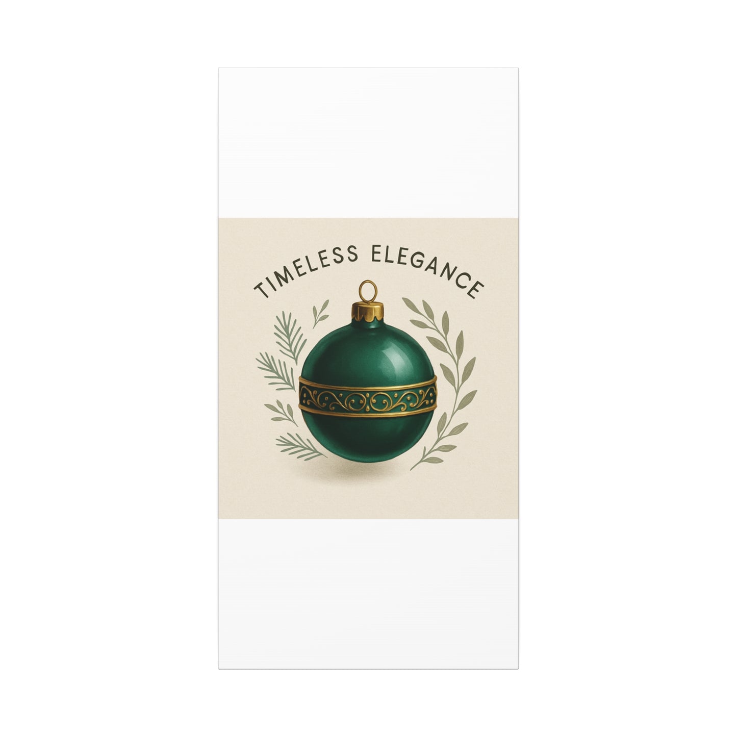 Canvas Wall Art — "Timeless Elegance" Green Ornament Holiday Decor