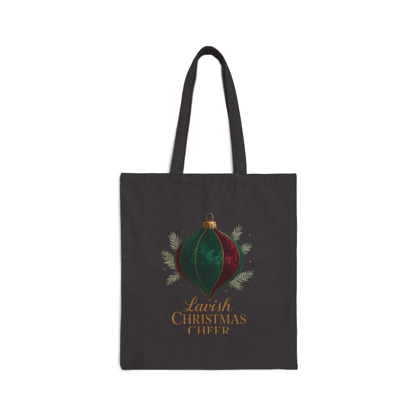 Christmas Ornament Tote Bag — “Lavish Christmas Cheer” Holiday Canvas Tote