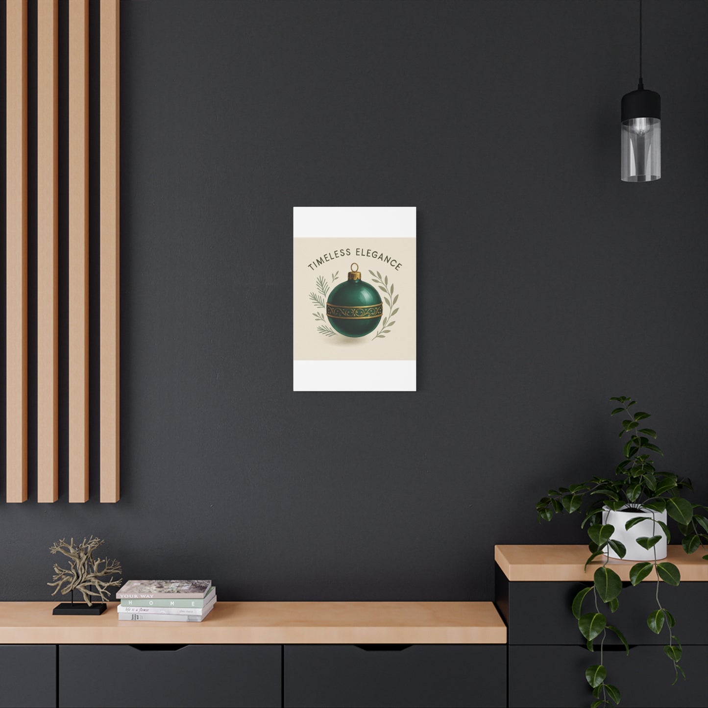 Canvas Wall Art — "Timeless Elegance" Green Ornament Holiday Decor
